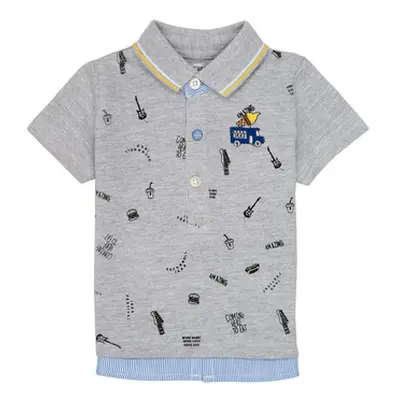 Ikks MAELYS boys's Children's polo shirt in Grey