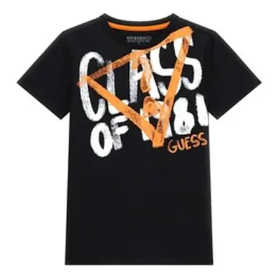 Guess L4RI22 boys's Children's T shirt in Black