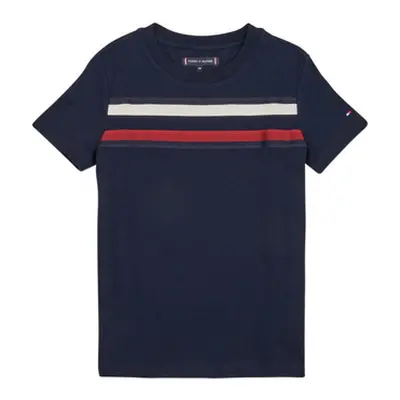 Tommy Hilfiger GLOBAL STRIPE TEE S/S boys's Children's T shirt in Marine