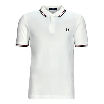 Fred Perry TWIN TIPPED FRED PERRY SHIRT men's Polo shirt in White