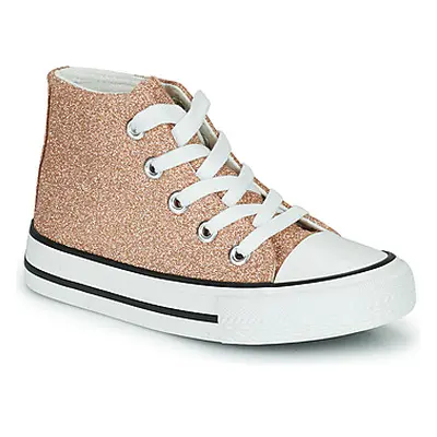 Citrouille et Compagnie OUTIL PAILLETTES girls's Children's Shoes (High-top Trainers) in Gold