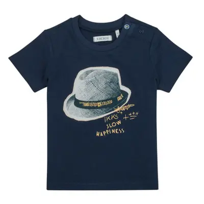 Ikks XW10031 boys's Children's T shirt in Marine