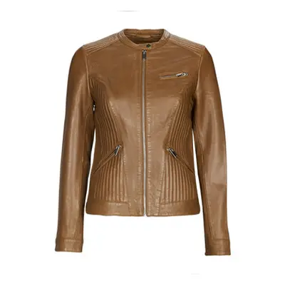 Naf Naf CZUNI women's Leather jacket in Brown