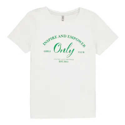 Only KOGWENDY S/S LOGO TOP BOX CP JRS girls's Children's T shirt in White