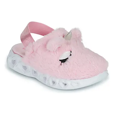 Skechers HEART LIGHTS SANDALS girls's Children's Slippers in Pink