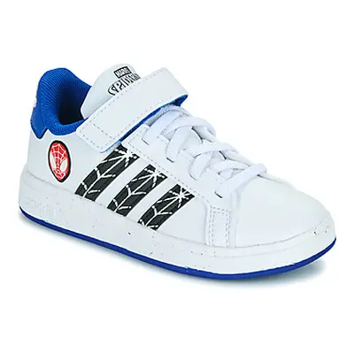 Adidas GRAND COURT SPIDER-MAN EL K boys's Children's Shoes (Trainers) in White