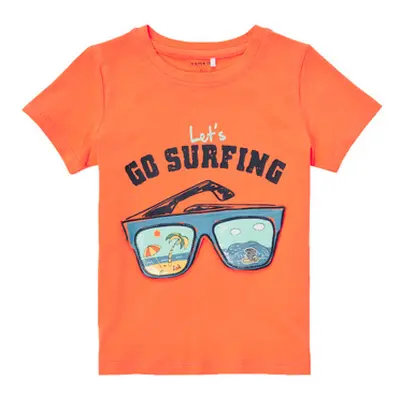 Name it NMMFANO boys's Children's T shirt in Orange