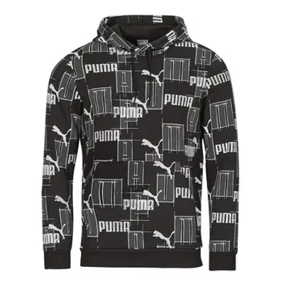 Puma ESS+ LOGO LAB AOP HOODIE FL men's Sweatshirt in Black