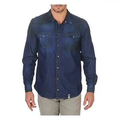 Freeman T.Porter CORWEND DENIM men's Long sleeved Shirt in Blue