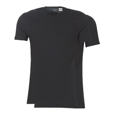 Levis SLIM 2PK CREWNECK 1 men's T shirt in Black