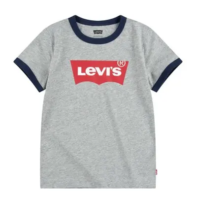 Levis BATWING RINGER TEE boys's Children's T shirt in Grey