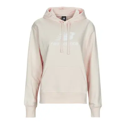 New Balance Essentials Stacked Logo Hoodie women's Sweatshirt in Beige