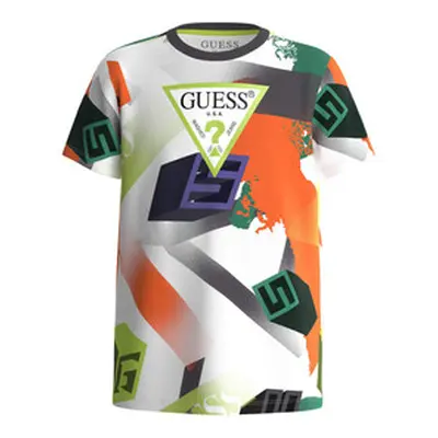 Guess L4RI03 boys's Children's T shirt in Multicolour