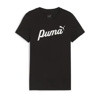 Puma ESS BLOSSOM TEE girls's Children's T shirt in Black