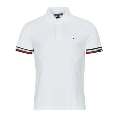 Tommy Hilfiger MONOTYPE FLAG CUFF SLIM FIT POLO men's Polo shirt in White