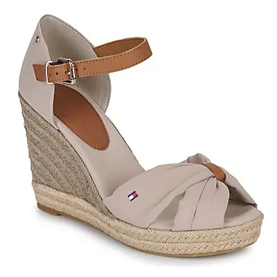 Tommy Hilfiger BASIC OPEN TOE HIGH WEDGE women's Sandals in Beige