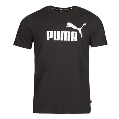 Puma ESS LOGO TEE men's T shirt in Black