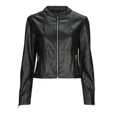 Only ONLVICS FAUX LEATHER JACKET OTW women's Leather jacket in Black