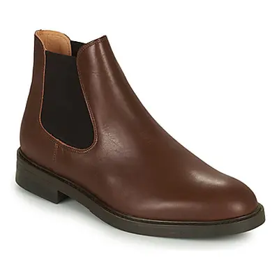 Selected SLHBLAKE LEATHER CHELSEA BOOT men's Mid Boots in Brown