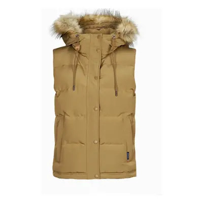 Superdry VINTAGE EVEREST FAUX FUR GILET women's Parka in Beige