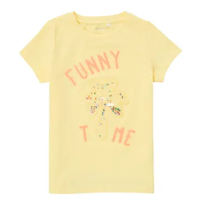 Name it NMFFEFA girls's Children's T shirt in Yellow