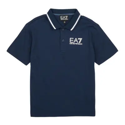 Emporio Armani EA7 65 boys's Children's polo shirt in Marine