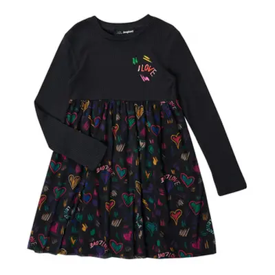 Desigual CASIA girls's Children's dress in Black