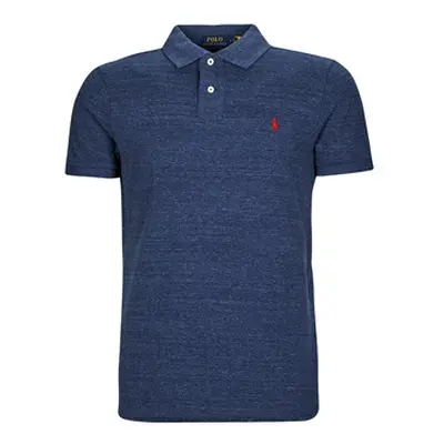 Polo Ralph Lauren POLO COUPE DROITE EN COTON BASIC MESH men's Polo shirt in Blue