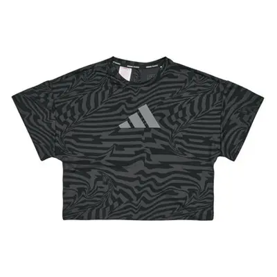 Adidas JTI AOP TEE girls's Children's T shirt in Grey