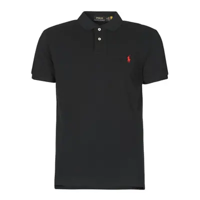 Polo Ralph Lauren POLO AJUSTE DROIT EN COTON BASIC MESH LOGO PONY PLAYER men's Polo shirt in Bla