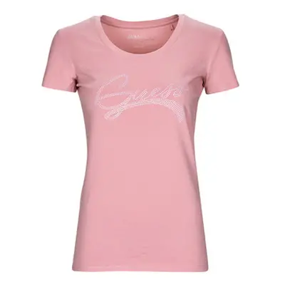 Guess SS RN ADELINA TEE women's T shirt in Pink