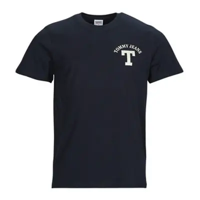 Tommy Jeans TJM REG CURVED LETTERMAN TEE men's T shirt in Marine