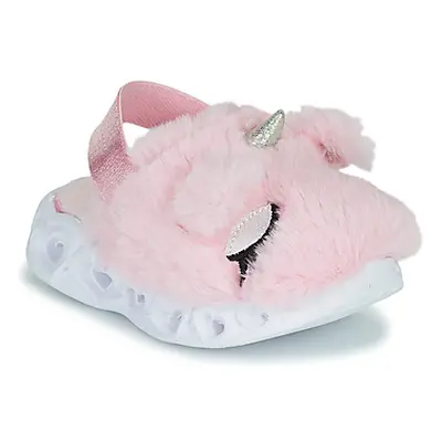 Skechers HEART LIGHTS SANDALS girls's Children's Slippers in Pink