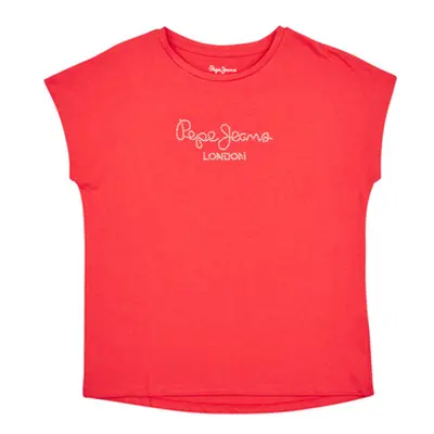 Pepe jeans NURIA girls's Children's T shirt in Red