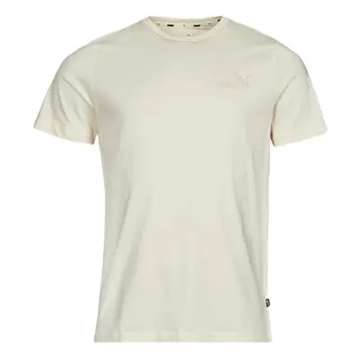 Puma ESS+ EMBROIDERY LOGO TEE men's T shirt in Beige