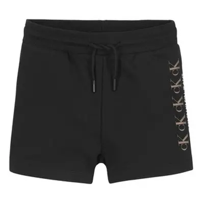 Calvin Klein Jeans CK REPEAT FOIL KNIT SHORTS girls's Children's shorts in Black