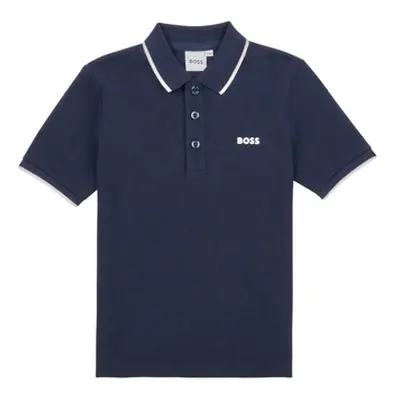 BOSS J25P26-849-C boys's Children's polo shirt in Marine