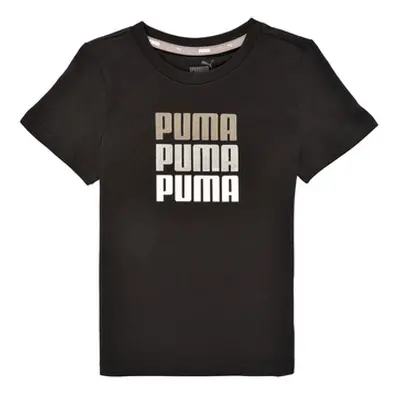 Puma ALPHA TEE girls's Children's T shirt in Black