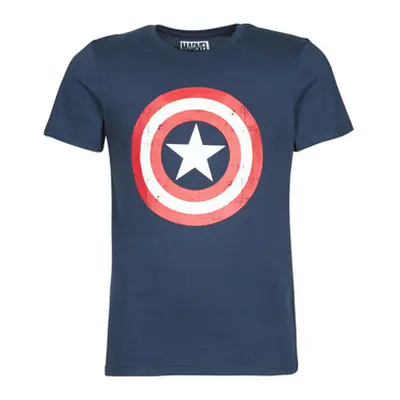 Yurban MARVEL CAPTAIN AMERICA LOGO men's T shirt in Blue