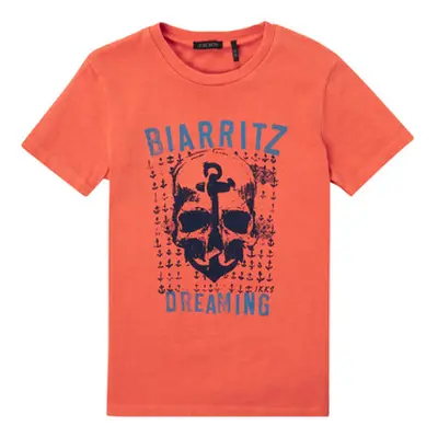 Ikks JUSDIT boys's Children's T shirt in Orange