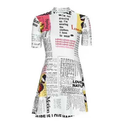 Desigual VEST_NEWSPAPER women's Dress in White