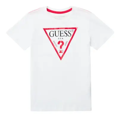 Guess MILLO boys's Children's T shirt in White