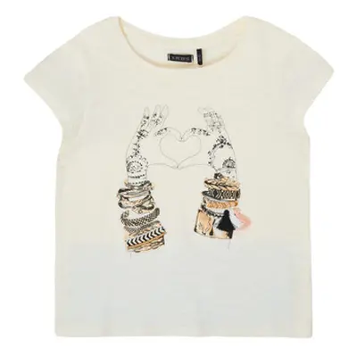 Ikks XS10002-11-C girls's Children's T shirt in White