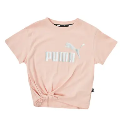 Puma ESS KNOTTED TEE girls's Children's T shirt in Pink