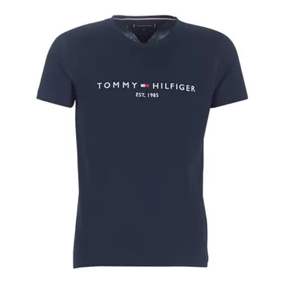 Tommy Hilfiger TOMMY FLAG HILFIGER TEE men's T shirt in Marine