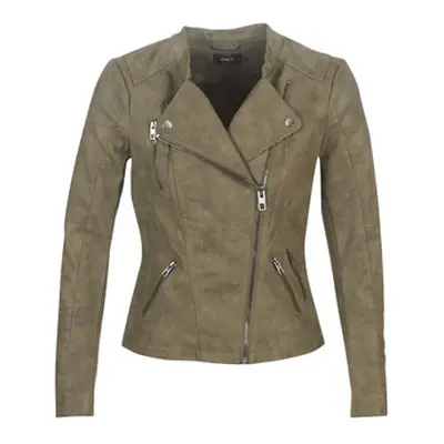 Only ONLAVA women's Leather jacket in Kaki