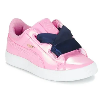 Puma BASKET HEART PATENT PS girls's Children's Shoes (Trainers) in Pink