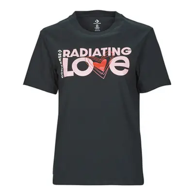 Converse RADIATING LOVE SS CLASSIC GRAPHIC women's T shirt in Black