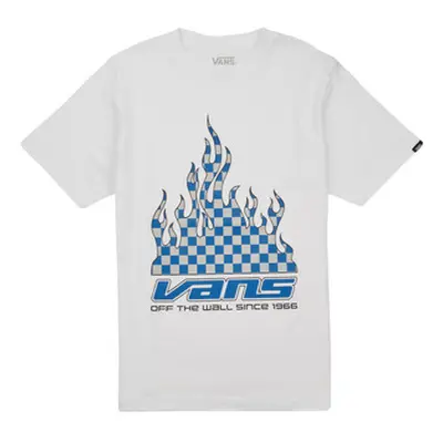 Vans REFLECTIVE CHECKERBOARD FLAME SS boys's Children's T shirt in White