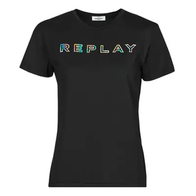 Replay W3318C women's T shirt in Black